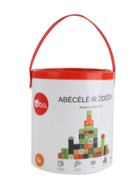 bo. Medinės kaladėlės „Abėcėlė ir žodžiai“ (lietuvių kalba) - Image 2