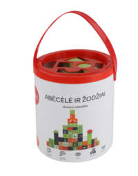 bo. Medinės kaladėlės „Abėcėlė ir žodžiai“ (lietuvių kalba)