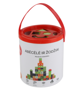 bo. Medinės kaladėlės „Abėcėlė ir žodžiai“ (lietuvių kalba)