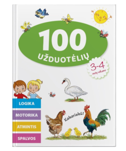 „100 užduotėlių 3–4 metų vaikams“ – logika, motorika, atmintis, spalvos