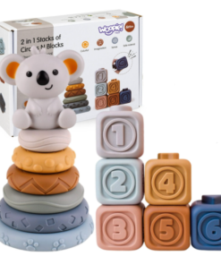 WOOPIE 3‑in‑1 minkštos sensorinės kaladėlės su koala