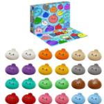 Advento kalendorius – Dumpling Squishy 2026 | 24 spalvotos minkštos taigmenos