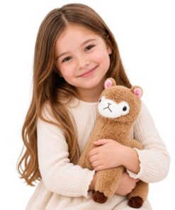 Smėlio spalvos pliušinė alpaka 28 cm