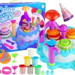 Spalvotas plastilino rinkinys – gimtadienio torto namelis