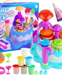 Spalvotas plastilino rinkinys – gimtadienio torto namelis
