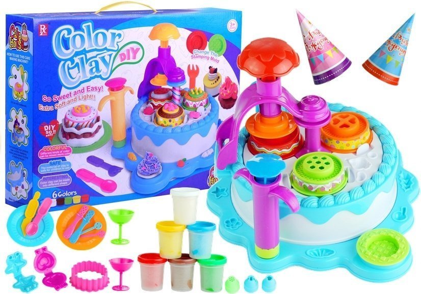 Spalvotas plastilino rinkinys – gimtadienio torto namelis
