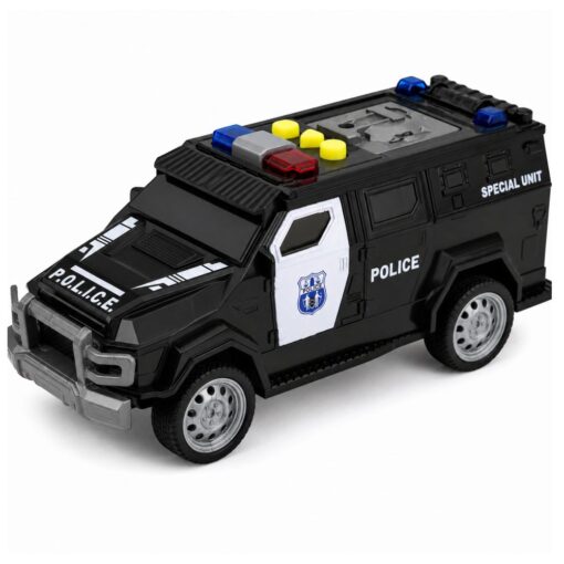 Specialiosios paskirties policijos automobilis su šviesomis ir garsais