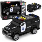 Specialiosios paskirties policijos automobilis su šviesomis ir garsais