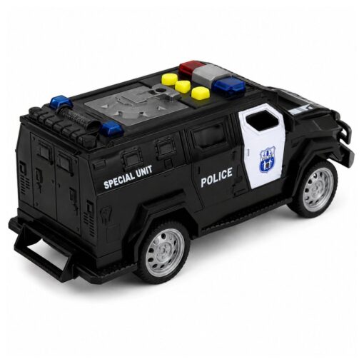 Specialiosios paskirties policijos automobilis su šviesomis ir garsais