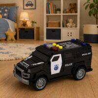 Specialiosios paskirties policijos automobilis su šviesomis ir garsais