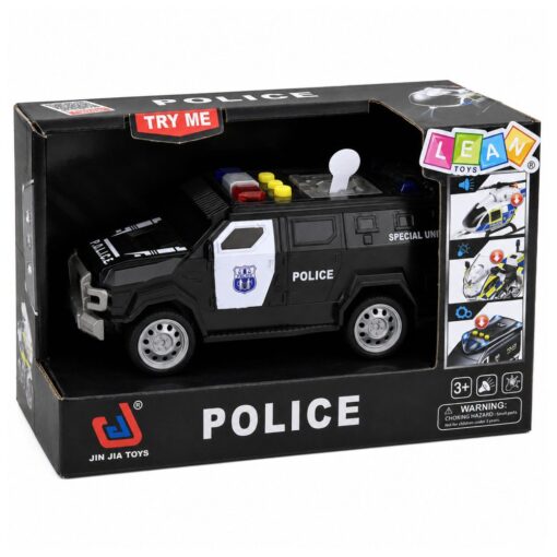 Specialiosios paskirties policijos automobilis su šviesomis ir garsais