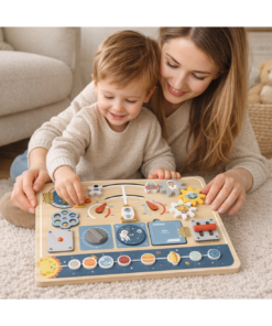 TOOKY TOY medinė Montessori edukacinė lenta „Astronautas ir kosminis laivas“