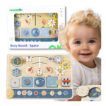 TOOKY TOY medinė Montessori edukacinė lenta „Astronautas ir kosminis laivas“