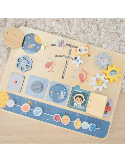 TOOKY TOY medinė Montessori edukacinė lenta „Astronautas ir kosminis laivas“