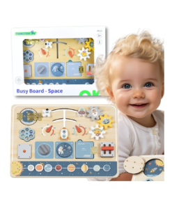 TOOKY TOY medinė Montessori edukacinė lenta „Astronautas ir kosminis laivas“