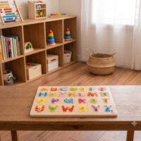 TOOKY TOY medinė abėcėlės dėlionė su laikikliais