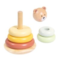 TOOKY TOY medinė meškiuko piramidė su krūgais