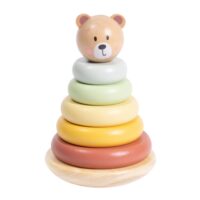 TOOKY TOY medinė meškiuko piramidė su krūgais