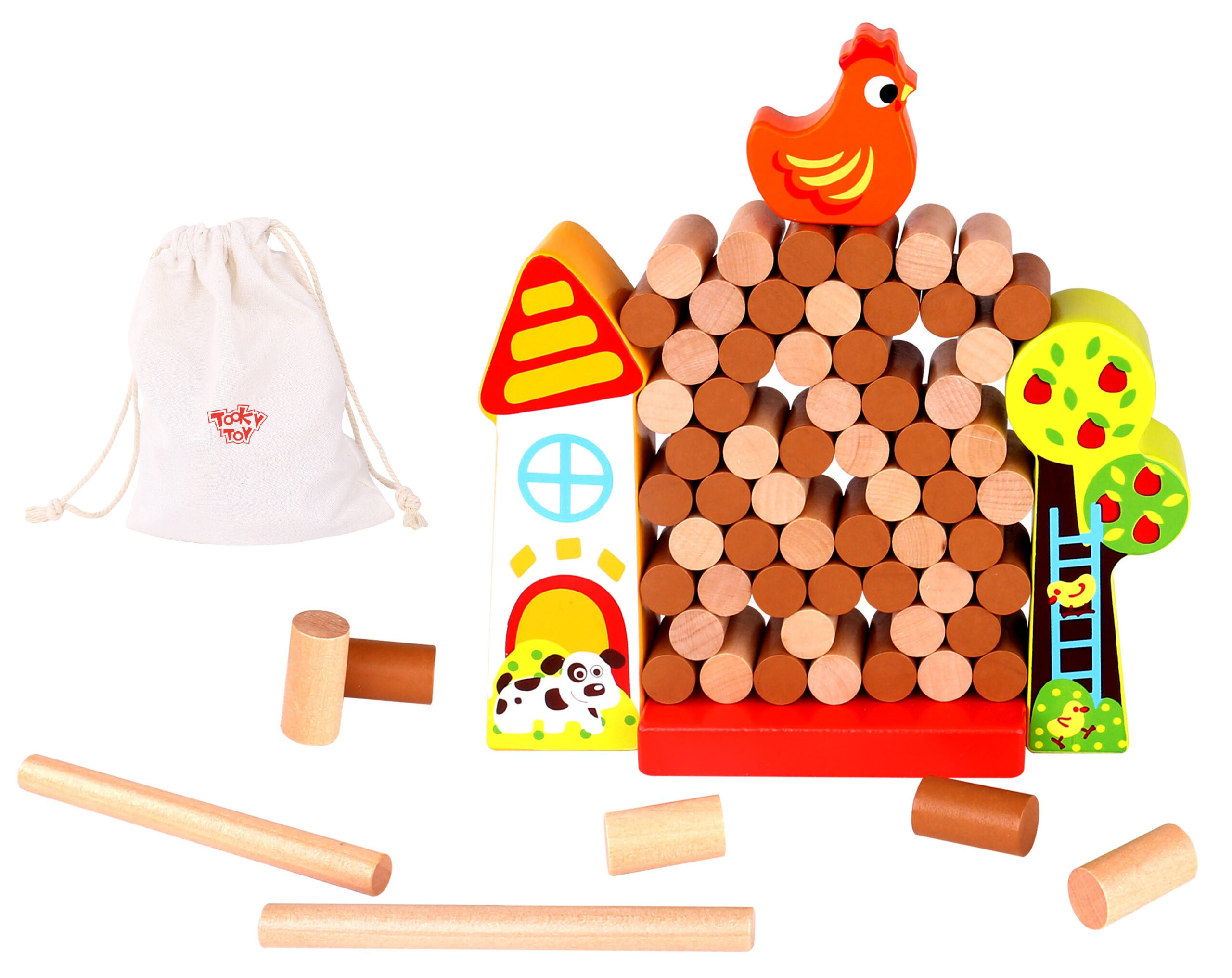 TOOKY TOY medinis loginis žaidimas „Farma“ su 69 elementais