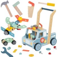 TOOKY TOY medinis stumdukas su dirbtuvėmis ir įrankių komplektu