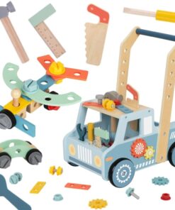 TOOKY TOY medinis stumdukas su dirbtuvėmis ir įrankių komplektu
