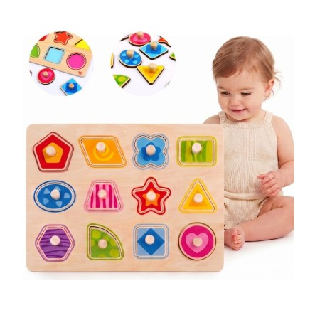Tooky Toy medinė formų rūšiavimo dėlionė su rankenėlėmis Tooky Toy medinė formų rūšiavimo dėlionė su rankenėlėmis