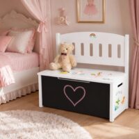 Tooky Toy medinė žaislų dėžė su sėdyne