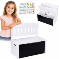Tooky Toy medinė žaislų dėžė su sėdyne