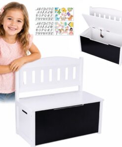 Tooky Toy medinė žaislų dėžė su sėdyne