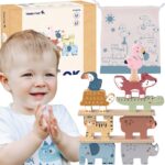 Tooky Toy mediniai gyvūnėlių kaladėliai – loginio mąstymo ir motorikos žaidimas
