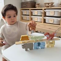 Tooky Toy mediniai gyvūnėlių kaladėliai – loginio mąstymo ir motorikos žaidimas