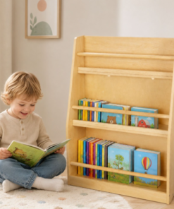 Tooky Toy medinis 3 lygių knygų stelažas vaikams