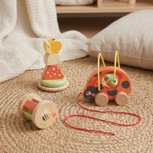Tooky Toy medinis edukacinis rinkinys „Boružėlė 3‑in‑1“