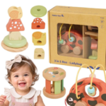 Tooky Toy medinis edukacinis rinkinys „Boružėlė 3‑in‑1“