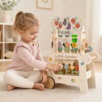 Tooky Toy medinis sodo vežimėlis–krautuvėlė
