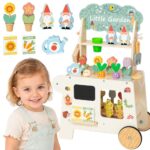 Tooky Toy medinis sodo vežimėlis–krautuvėlė