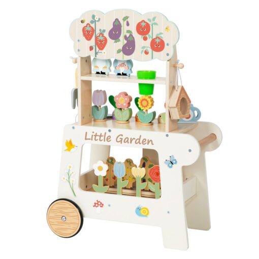 Tooky Toy medinis sodo vežimėlis–krautuvėlė