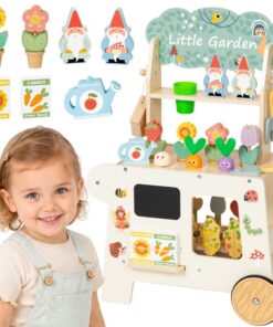 Tooky Toy medinis sodo vežimėlis–krautuvėlė