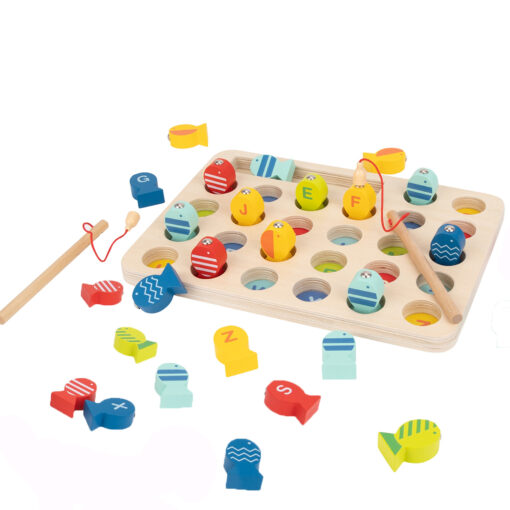 Tooky Toy medinis žvejybos žaidimas su raidėmis
