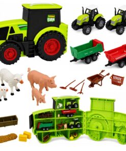 Ūkio traktoriaus rinkinys su transporto priemonėmis