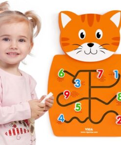 VIGA Montessori sensorinė manipuliacinė lenta „Katinas“