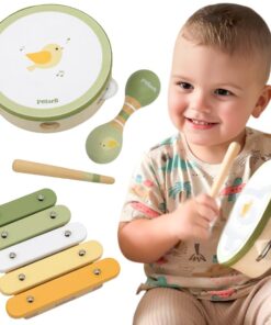 VIGA PolarB medinių muzikos instrumentų rinkinys kūdikiams