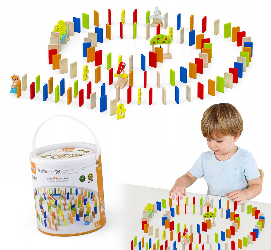 VIGA medinis spalvotas domino rinkinys