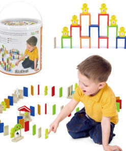 VIGA medinis spalvotas domino rinkinys