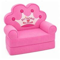 Vaikiškas krėslas‑sofa su princesės karūna