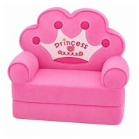 Vaikiškas krėslas‑sofa su princesės karūna