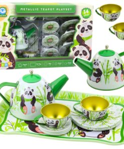 Vaikiškas metalinis arbatos servizas – panda tema