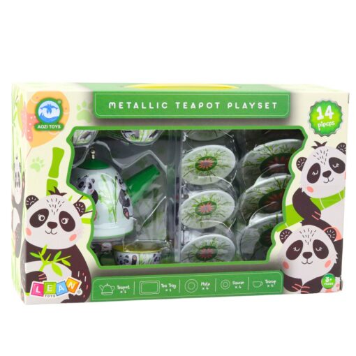 Vaikiškas metalinis arbatos servizas – panda tema