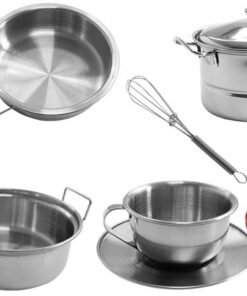 Vaikiškas puodų rinkinys – nerūdijančio plieno imitacija