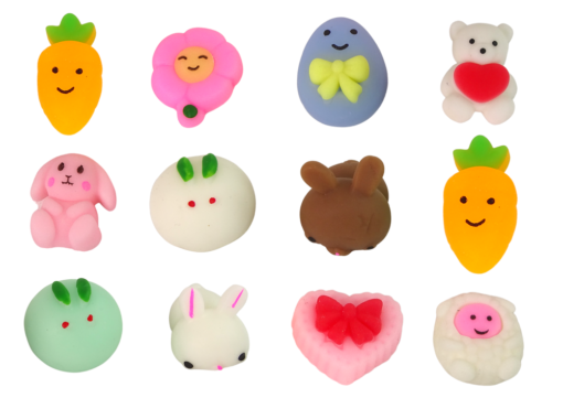 Velykinių kiaušinių rinkinys su squishy triušiukais